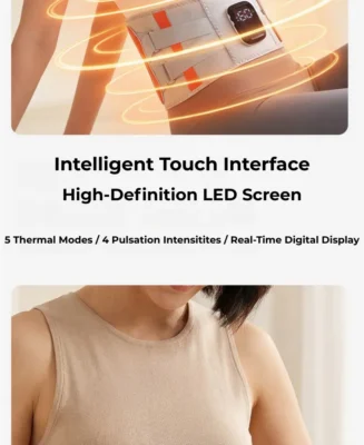 Intelligent LED touch display cordless back massager belt