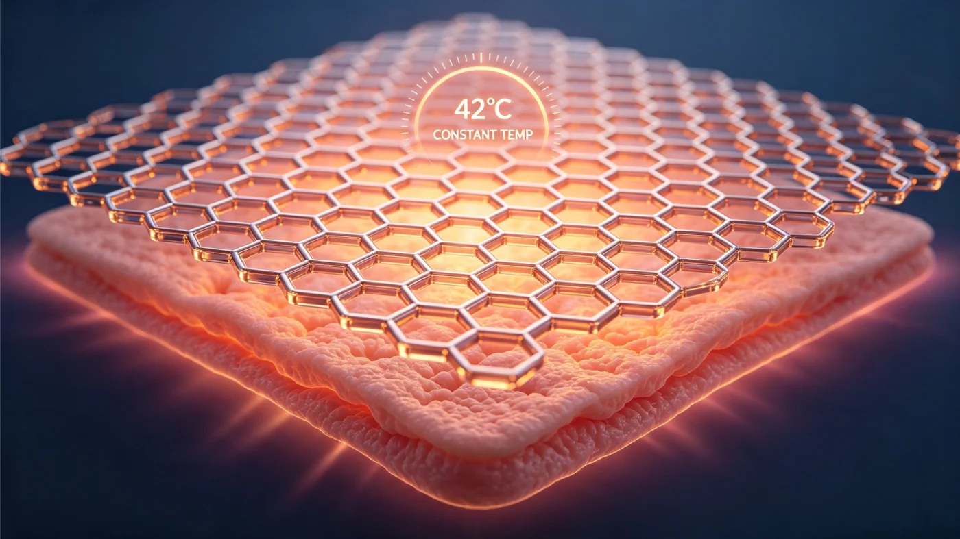 Graphene 42°C constant thermal care technology for breast microcirculation and tissue activation